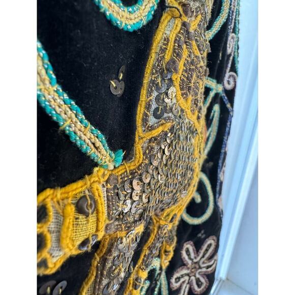 Vintage Black Velvet Vest - Picture 3 of 7